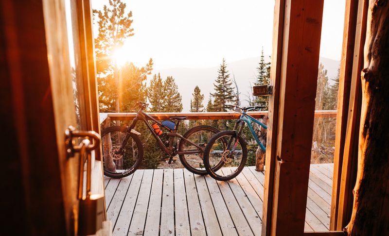 Bikes staged on the front deck